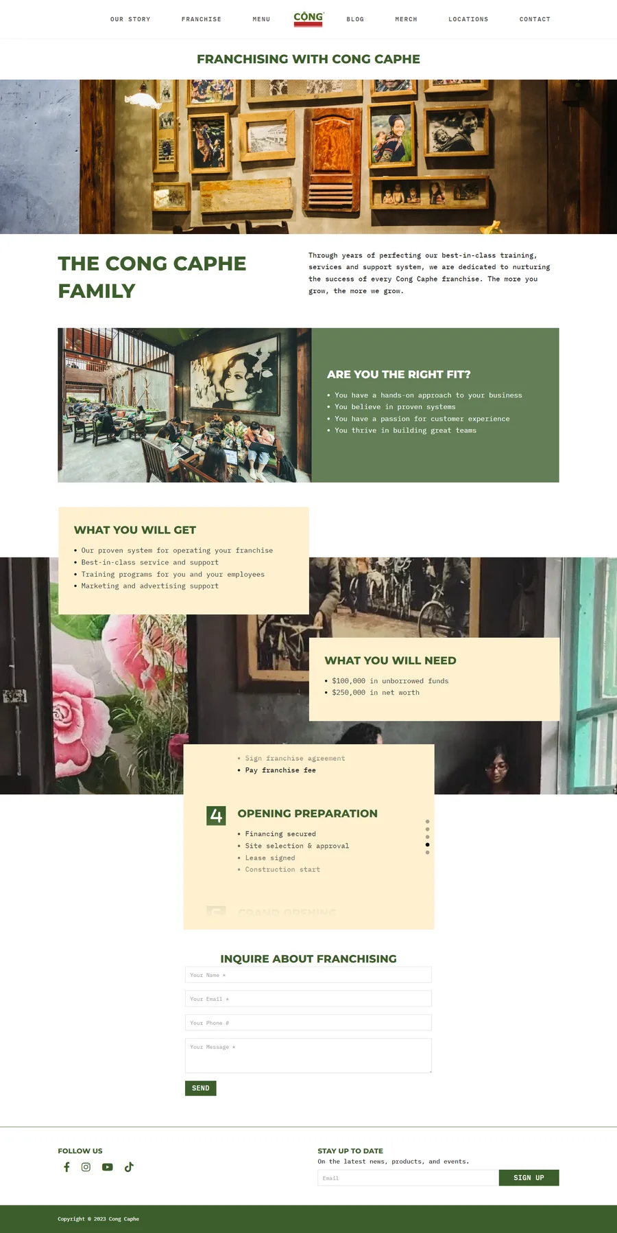 A website design for a Cafe. | Triple Dub Media